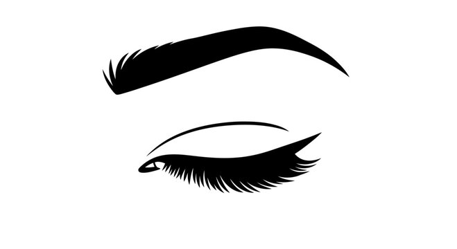 Elegant Eyelash and Eyebrow Vector Illustration for Beauty Salon