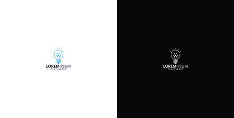 smart bulb technology logo design, bulb logo design initial X creative bulb logo ideas © micky_adb