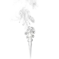 Fototapeta premium Abstract Smoke Rising Against a Clean White Background.