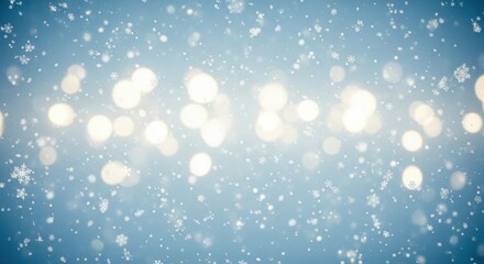 Obraz premium Abstract Winter Background with Bokeh and Snowflakes.