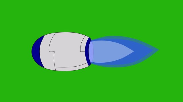 animated video of a rocket emitting fire with a shaking effect