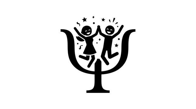 Joyful Figures Celebrating Inside Psychology Symbol