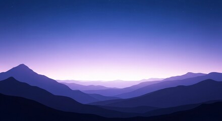 Fototapeta premium Majestic mountain range at sunrise twilight.