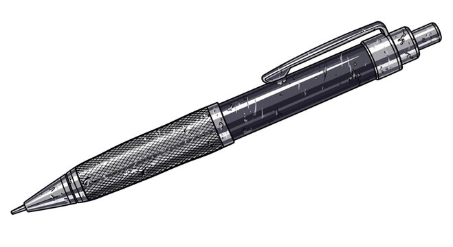 Modern Mechanical Pencil with Clip and Textured Grip