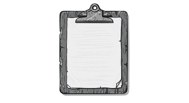 Vintage Clipboard with Blank Paper