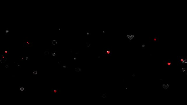 Love Heart Shapes Float Among Sparkle Space Light Particles