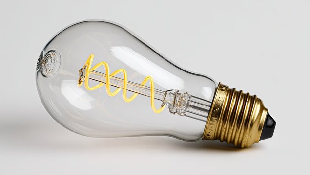 A transparent Edison-style LED bulb with a visible, coiled filament