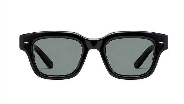 Bold black acetate frames with grey lenses and stylish accents