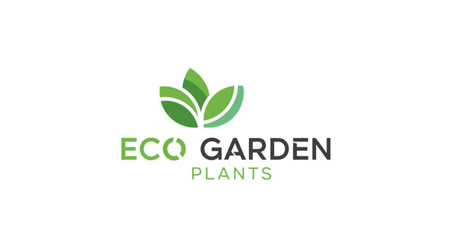 Eco Garden Plant Logo Design.