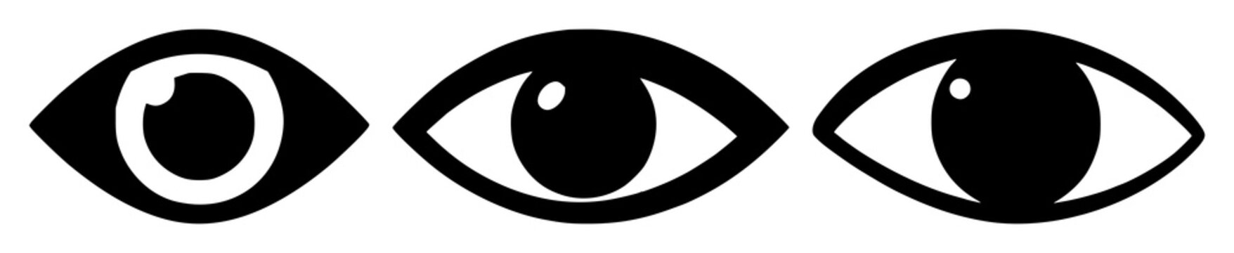 Eye set with solid black icon scanning vision design featuring computer vision, eye, scanning with iconography and illustration