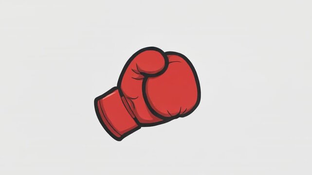 Red cartoon boxing glove illustration on gray background