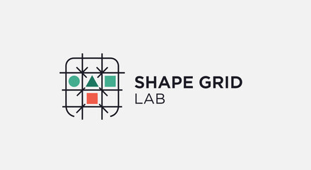 Fototapeta premium Shape Grid Lab Logo Design.