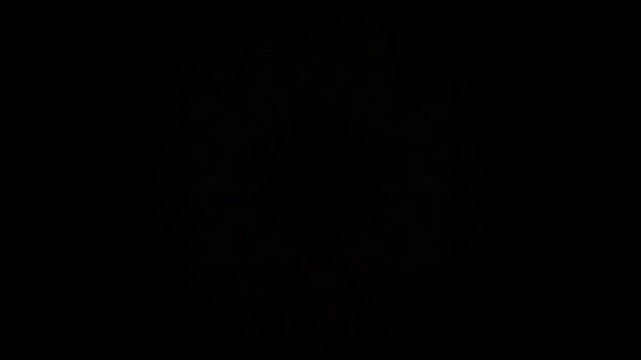 Shiny Particles Sparks Rotating Magic Circle Fire Portal. Spinning fireworks. Waving sparklers circular motions. Fast Rotating Abstract Dust Particles Orbiting Rapidly Around Event Gravity Deep Space