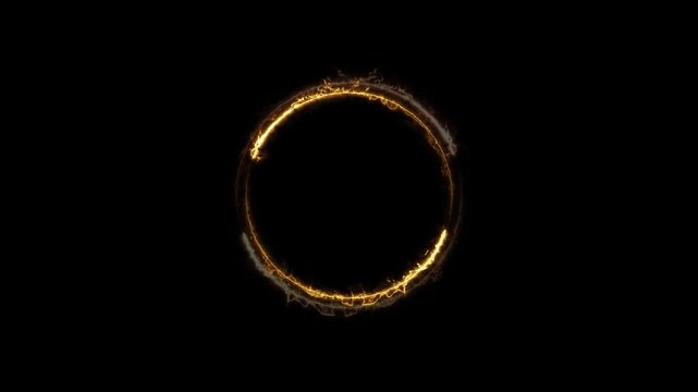 fire sparks effect, stars, rotating Shining sparkles background logo, title photo. Abstract golden rotating particles. Luxurious Border Titles Intros, Wedding Event Invitations Glamorous Presentations