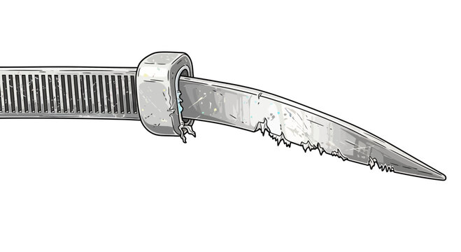 Cable tie cut by serrated knife