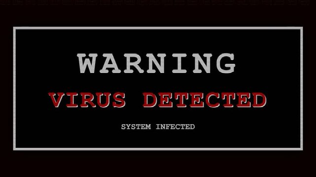 Warning virus detected computer screen.