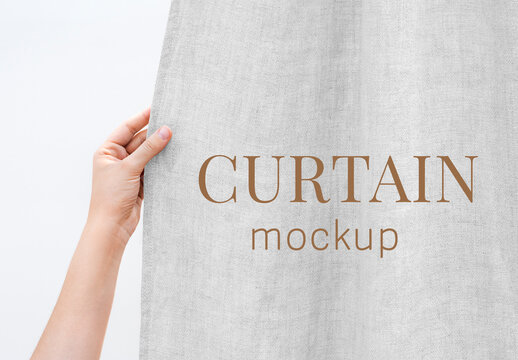 Elegant Curtain Mockup Design PSD