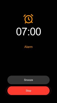 Digital alarm clock on screen.