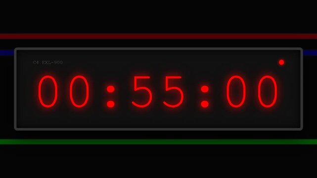 Digital Timer Countdown Clock Display.