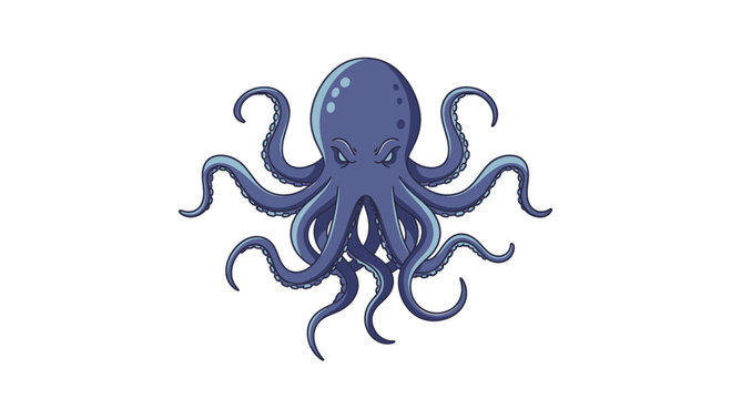 Octopus with eight long tentacles.