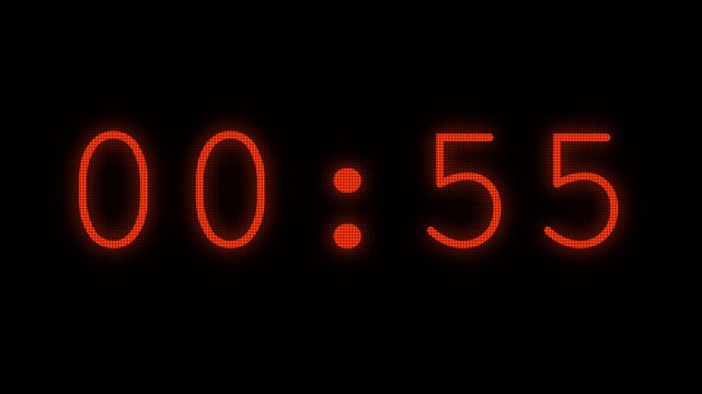 Digital timer counting down seconds fast.