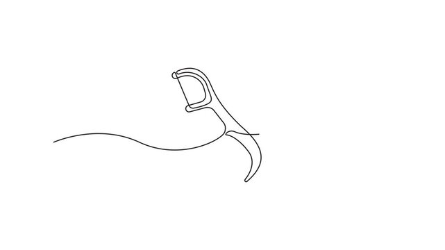 Self drawing of continuous line draw, dental floss sticks, Full length 4k animation video.
