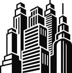 Obraz premium city skyline silhouette vector illustration