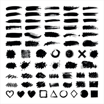 Black Brush Stroke Shapes &ndash; Abstract Patterns, Textures & Creative Design Elements