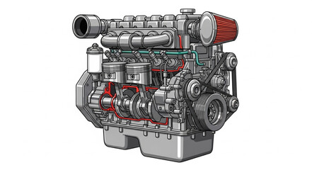 Naklejka premium the engine of the engine
