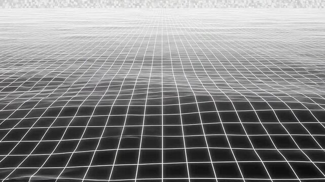 Abstract digital grid pattern over a dark surface with a subtle, wavy texture effect
