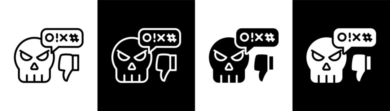 haters white icon set design