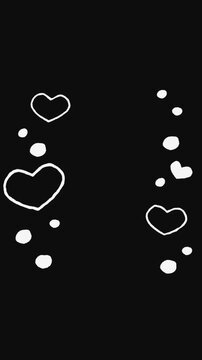 Hand-drawn heart frame animation with copy space.