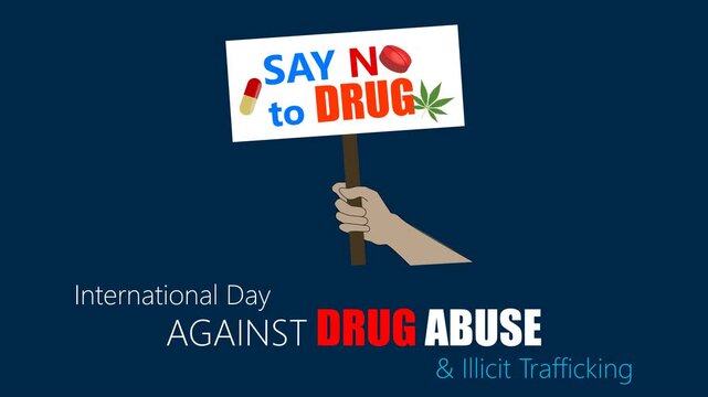 International day against drug abuse and illicit trafficking animation video. Awareness campaign on the dangers of drug abuse