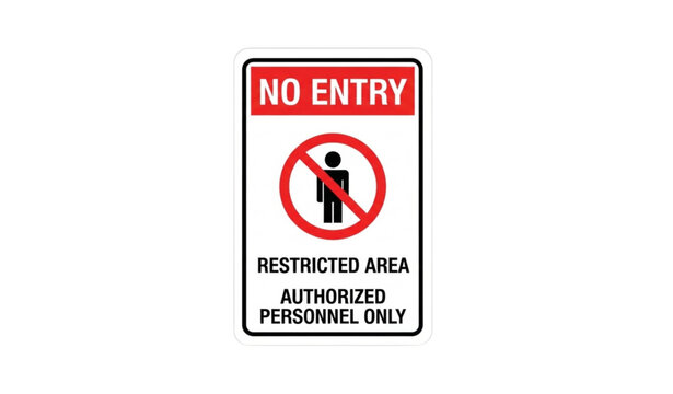 No entry sign restricted area authorized personnel only warning sticker vector illustration