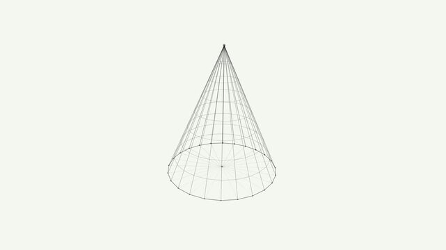 Rotating Wireframe Cone for 3d Modeling and Visual Effects Usage