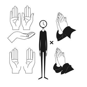 Hand gesture variations and character reference set