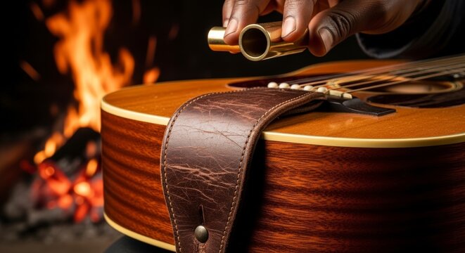 guitar and hand with pipe fire.