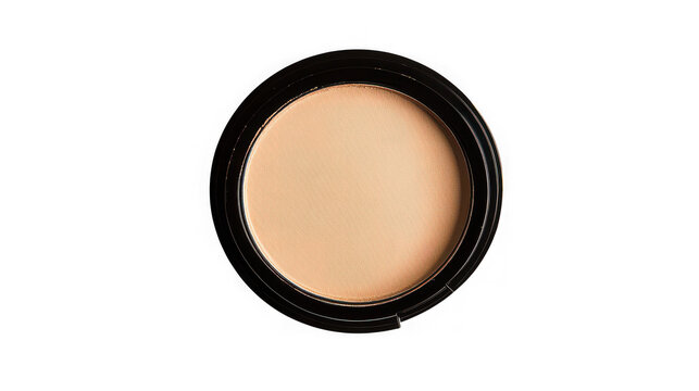 A compact powder makeup product on transparent background