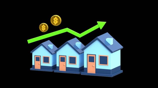 3D Real Estate Market | Alpha Channel