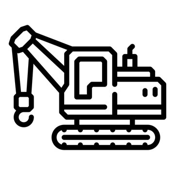 crawler excavator crane icon
