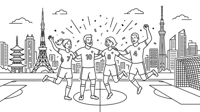 Soccer Team Celebrates Victory in Tokyo