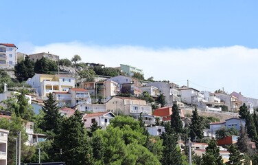 Obraz premium Hillside residential area in Neum, the only coastal town in Bosnia and Herzegovina