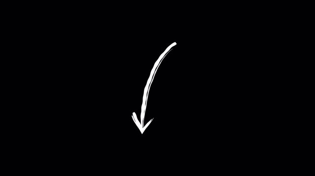 Arrow Scribble Hand Drawn Marker Arrows Animation Thin Line Graphic Transparent Background 4K Video