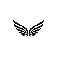 Fototapeta premium Elegant black wings symbol representing freedom and aspiration, ideal for creative branding and design projects