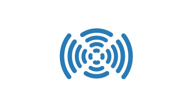 Blue sound wave symbol logo graphic.