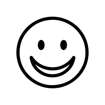 Simple outline icon of a smiling face in a clean cartoon style design Vector illustration