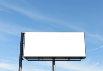 Fototapeta premium Clean, modern billboard on a clear sky background, brand, advertising