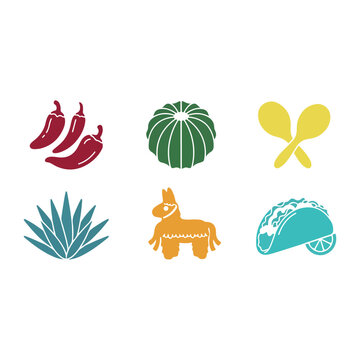 Cinco de mayo flat color  Illustration vector Cinco de mayo elements vector  Illustration 