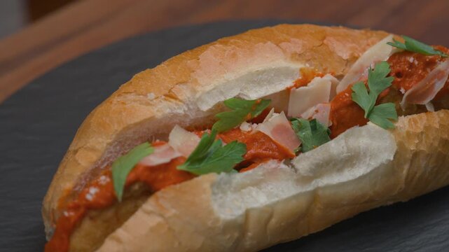 Sub Sandwich at a restaurant